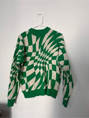 Edikted Trippy Sweater Green & Cream